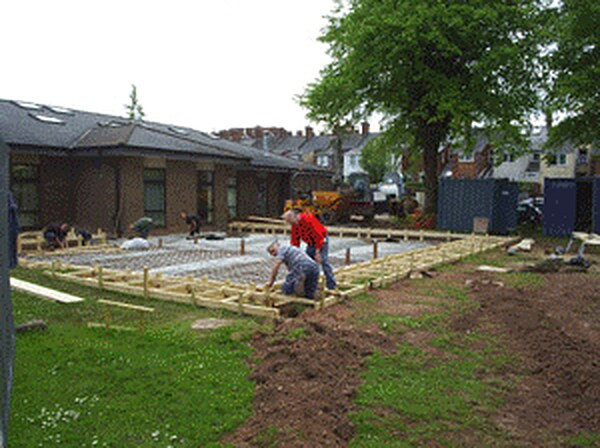 Setting out foundations for a new building